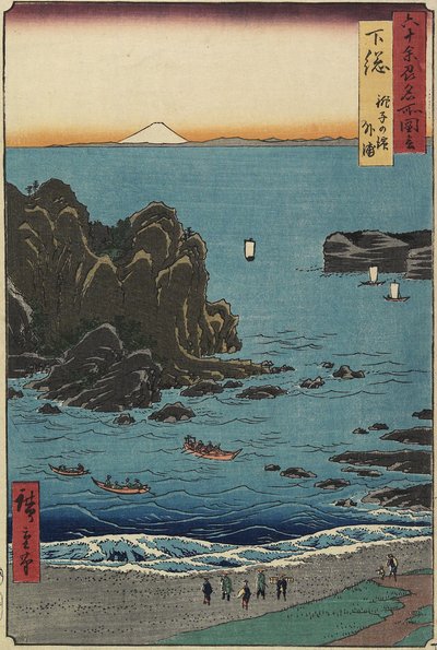 شاطئ شوشي في البحر المفتوح ، محافظة شيموزا ، أغسطس 1853 بواسطة Utagawa Hiroshige