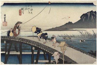 منظر بعيد من جبل أكيبا ، كاكيجاوا ، ج. 1833 بواسطة Utagawa Hiroshige