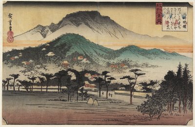 أجراس المساء في معبد Miidera ، ج. 1834 بواسطة Utagawa Hiroshige