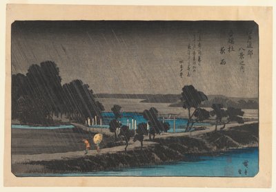 أمسية مسائية في أزومي نو موري ، c.1838 (طبعة خشبية ملونة) بواسطة Utagawa Hiroshige