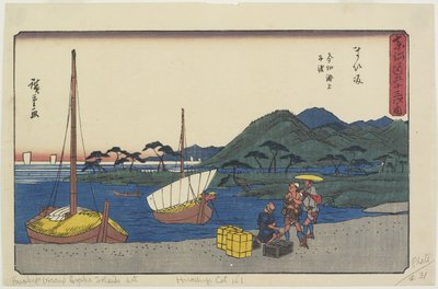 ميناء العبارات على شاطئ إيماجيري ، ميساكا ، 1841-1842 بواسطة Utagawa Hiroshige