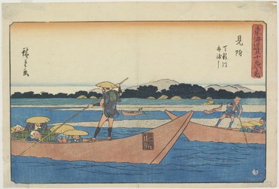 عبارة على نهر تينريو في ميتسوكي ، ١٨٤١-١٨٤٢ بواسطة Utagawa Hiroshige