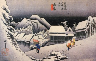 هيروشيغي، قرية في الثلج بواسطة Utagawa Hiroshige