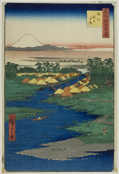 هوري ونيكوزاني، من سلسلة "مائة منظر شهير لإيدو (Meisho Edo hyakkei)" بواسطة Utagawa Hiroshige