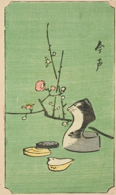 Imado ، قسم من ورقة من سلسلة "Cutout Pictures of Famous Places in Edo (Edo meisho harimaze zue)" بواسطة Utagawa Hiroshige