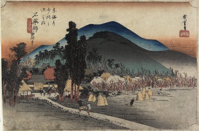 معبد إيشياكوشي ، إيشياكوشي ، ج .1833 بواسطة Utagawa Hiroshige