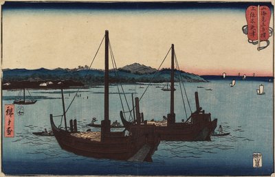 كيسارازو في مقاطعة كازوسا ، يوليو 1858 بواسطة Utagawa Hiroshige