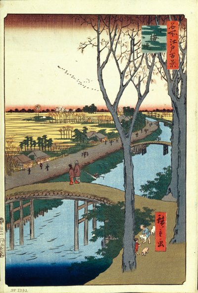 Komee Embankment مائة مشاهدة شهيرة لإيدو ، 1856-1858 بواسطة Utagawa Hiroshige