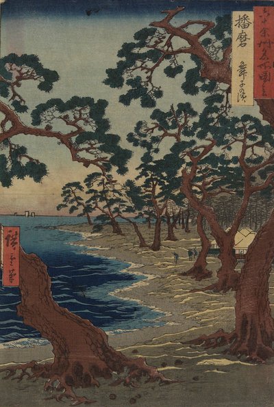 شاطئ مايكو بمحافظة حريما ديسمبر 1854 بواسطة Utagawa Hiroshige
