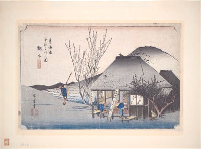 متجر شاي ماريكو ، من سلسلة ثلاث وخمسين محطة توكايدو بواسطة Utagawa Hiroshige