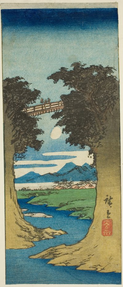 جسر القرد بواسطة Utagawa Hiroshige