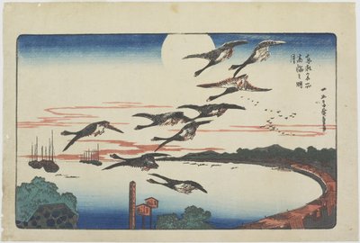 ضوء القمر في تاكاناوا ، ج. 1831 بواسطة Utagawa Hiroshige