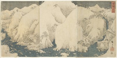 الجبل والنهر عند ممر كيسو ، أغسطس 1857 بواسطة Utagawa Hiroshige