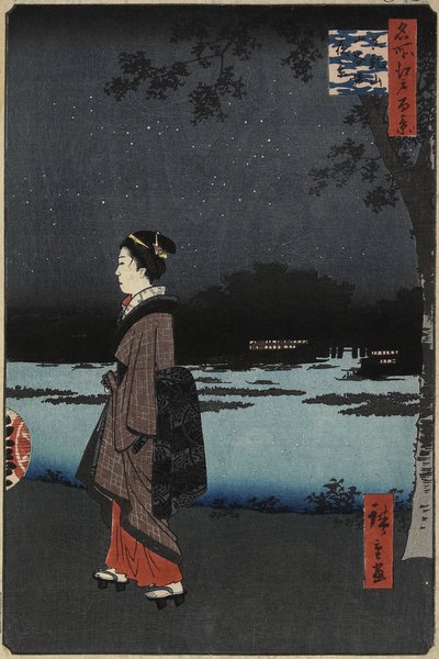 منظر ليلي لقناة سانيا ، تل ماتسوشي ، أغسطس 1857 بواسطة Utagawa Hiroshige