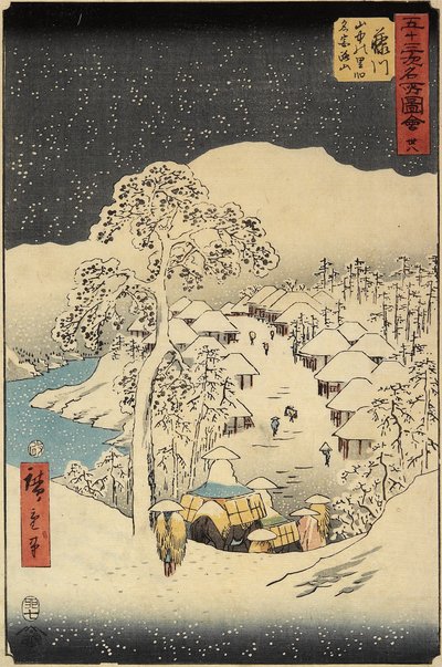 No.38 قرية ناكاياما في فوجيكاوا ، يوليو ١٨٥٥ بواسطة Utagawa Hiroshige