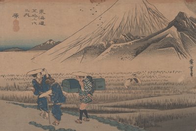 رقم ١٤ "هارا: جبل فوجي في الصباح" من ٥٣ محطة توكايدو ، ١٨٣٣ بواسطة Utagawa Hiroshige