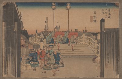 No.1 &39;Nihonbashi: Morning Scene&39; من السلسلة 53 Stations of the Tokaido بواسطة Utagawa Hiroshige