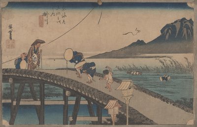 رقم ٢٧ "كاكيغاوا: منظر لأكيبا" من ٥٣ محطة توكايدو ، ص ١٨٣٣ بواسطة Utagawa Hiroshige