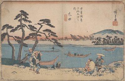 رقم 52 "أوتا" من سلسلة "المحطات الستون لطريق كيسوكيدو" ، c.1835 بواسطة Utagawa Hiroshige