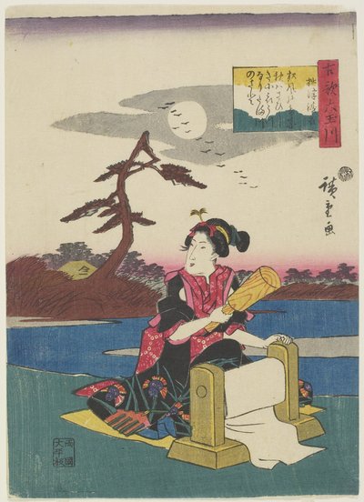 قصف الحرير في مقاطعة سيتسو ، 1843-1847 بواسطة Utagawa Hiroshige