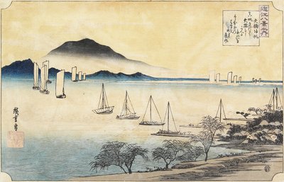 عودة الأشرعة في ياباس ، ج. 1834 بواسطة Utagawa Hiroshige