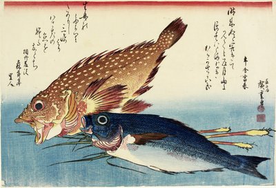سم العقرب ، نخر الدجاج ، براعم الزنجبيل ، ج. 1832 بواسطة Utagawa Hiroshige