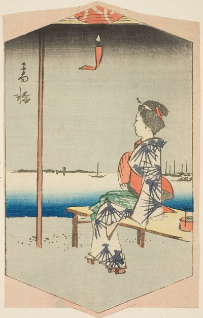 تاكاناوا ، قسم من ورقة من سلسلة "قطع صور لأماكن شهيرة في إيدو (Edo meisho harimaze zue)" بواسطة Utagawa Hiroshige