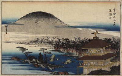 معبد الجناح الذهبي ، ج. 1843 بواسطة Utagawa Hiroshige