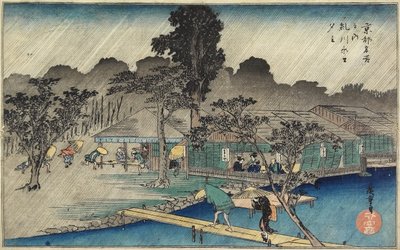 الشفق دش وبنك تاداسو ، ج. 1834 بواسطة Utagawa Hiroshige
