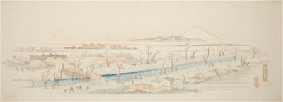 منظر Koganei (Koganei no kei) ، من سلسلة بدون عنوان من المناظر الشهيرة لضواحي إيدو بواسطة Utagawa Hiroshige