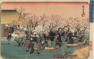 منظر لحديقة Plum في Kameido ، 1832-1834 بواسطة Utagawa Hiroshige