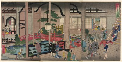 الجزء الداخلي من Gankiro في يوكوهاما بواسطة Utagawa Hiroshige II
