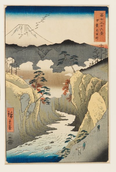 Inume Pass في مقاطعة كاي بواسطة Utagawa II Hiroshige