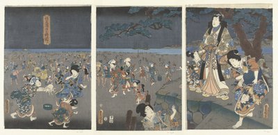 جمع القذائف على شاطئ أكاشي Akashi no ura shiogari no zu (العنوان على الكائن) بواسطة ياماغوتشيا توبي