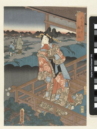امرأة على الشرفة بواسطة Iseya Kanekichi