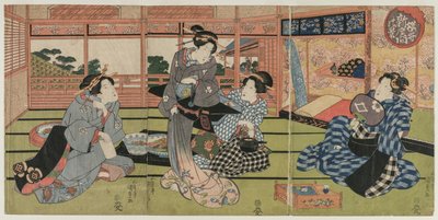 منظر للغرفة الكبيرة الجديدة في ساكوراي ، أوائل أو منتصف 1830s. بواسطة أوتاغاوا كونيسادا