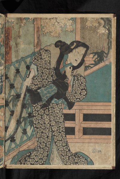 Avant et après - ممثل كابوكي كاتاوكا أينوسوكي الثالث في دور كارايتو (من مسرحية "إيريبون سوجا نيهون نو توريكارا") بواسطة أوتاغاوا كونيسادا