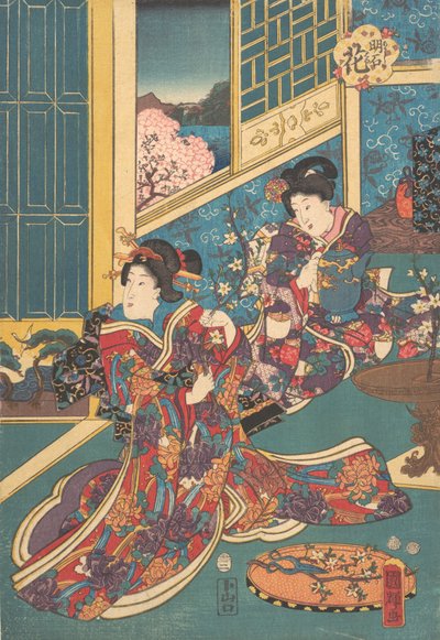زهرة أكاشي أكاشي نو هانا ، 1853. بواسطة Utagawa Kuniteru