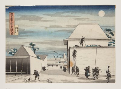 قانون 11 ، The Night Attack (Jyuuichidanme yo uchi nozu) (طباعة خشبية ملونة) بواسطة Utagawa Kuniyoshi