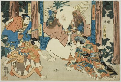 Ac و rs As Ushiwakamaru، Kisanta، Machine position Complement، Plan d Princess Zulu بواسطة Utagawa Kuniyoshi