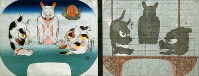 القطط: أسد المعبد الصيني بواسطة Utagawa Kuniyoshi