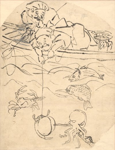 دايكوكو وإيبيسو ، اثنان من آلهة السعادة السبعة بواسطة Utagawa Kuniyoshi