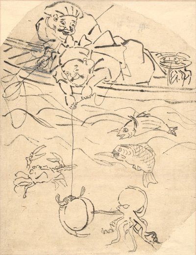 Daikoku و Ebisu ، اثنان من آلهة السعادة السبعة. بواسطة Utagawa Kuniyoshi