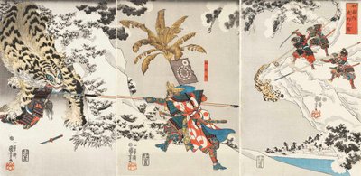 Koxinga Hunting the Tiger Watonai tora-gari no zu، c.1846. بواسطة Utagawa Kuniyoshi