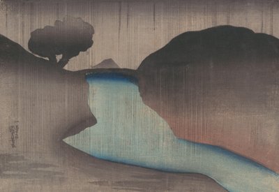 أوتشانوميزو تحت المطر ، منتصف القرن التاسع عشر. بواسطة Utagawa Kuniyoshi