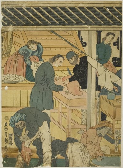 غرفة المبيعات في متجر تاجر أجنبي في يوكوهاما (Yokohama ijin shokan uriba no zu) بواسطة أوتاغاوا ساداهيدي