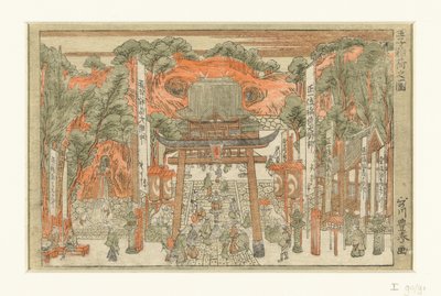 منظر لضريح إيناري في أوجي Oji Inari no zu (العنوان على الكائن) بواسطة نيشيمورا يوهاتشي