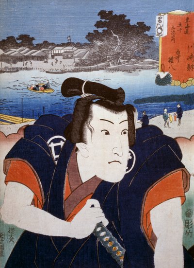 صورة لممثل مسرحي كابوكي ، فن أوكييو-إي مطبوع بواسطة أوتاغاوا تويوكوني (1769-1825) ، نقش خشبي. الحضارة اليابانية ، فترة إيدو بواسطة أوتاغاوا تويوكوني