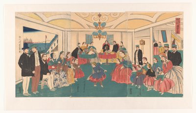 الأجانب يلهون في مأدبة Ikokujin shuen yuraku no zu (العنوان على الكائن) بواسطة سانويا كيهي