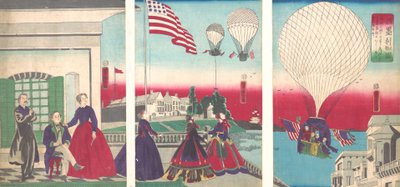 American Balloon Ascension Amerikakoku ، ١٨٦٧. بواسطة أوتاغاوا يوشيتورا